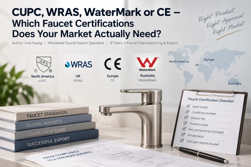 CUPC, WRAS, WaterMark vagy CE – melyik csaptelep-tanúsítványra van szüksége az Ön piacának?