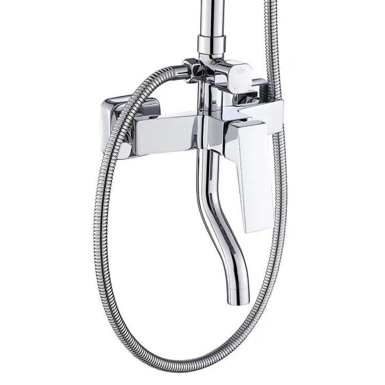 Square Brass Shower Set